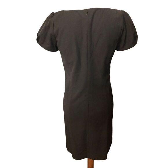 Ann Taylor Black Cap Sleeve Ruffle Shift Dress Career Cocktail EUC Size 6 - Picture 9 of 13